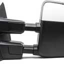 BOOLEE Towing Mirror Driver Left Side fit for 2017 2018 2019 2020 Ford F250 F350 F450 F550 Super Duty Turn Signal Light Heated Power Auxiliary Light Tow Mirror Chrome Cap LH