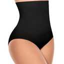 Werena Tummy Control Shapewear Underwear for Women High Waisted Body Shaper Panties Shaping Briefs(#08 Black(compression), Large)
