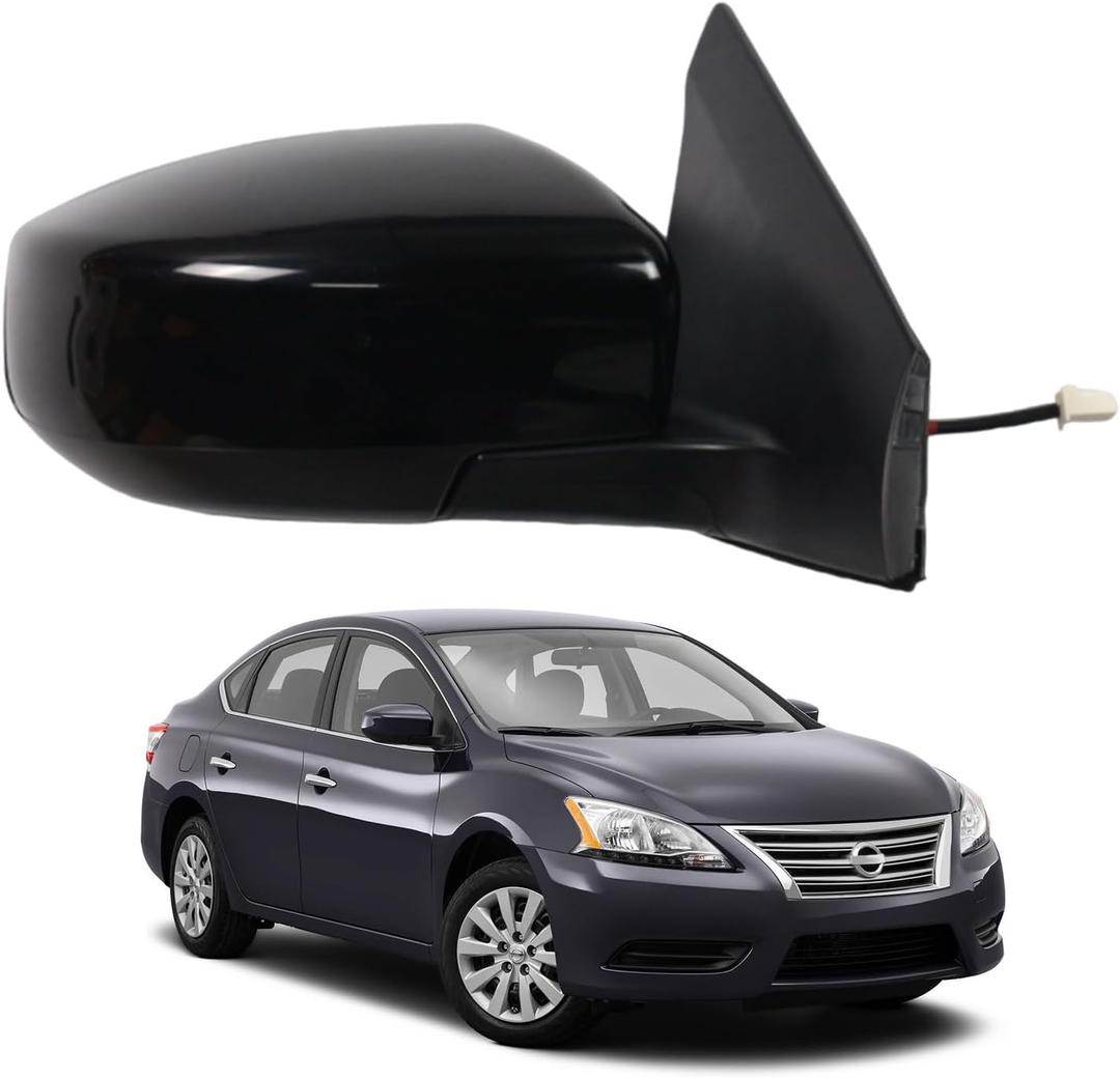 Marretoo for Nissan SENTRA 2013-2019 Side Mirror Assembly Passenger Side RH | Power Adjustable Glass | Heated |5 wires/pins Replaces NI1321262 963023SG1A for Nissan SENTRA S, SL, SR, SV Accessory