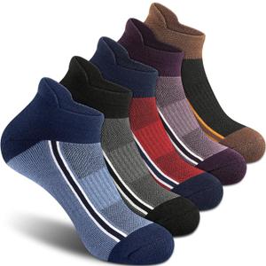 Gonii Men's Running Athletic Ankle Socks - Thick Cushioned Low Cut Socks, Size: 9-12 (5 Pairs)