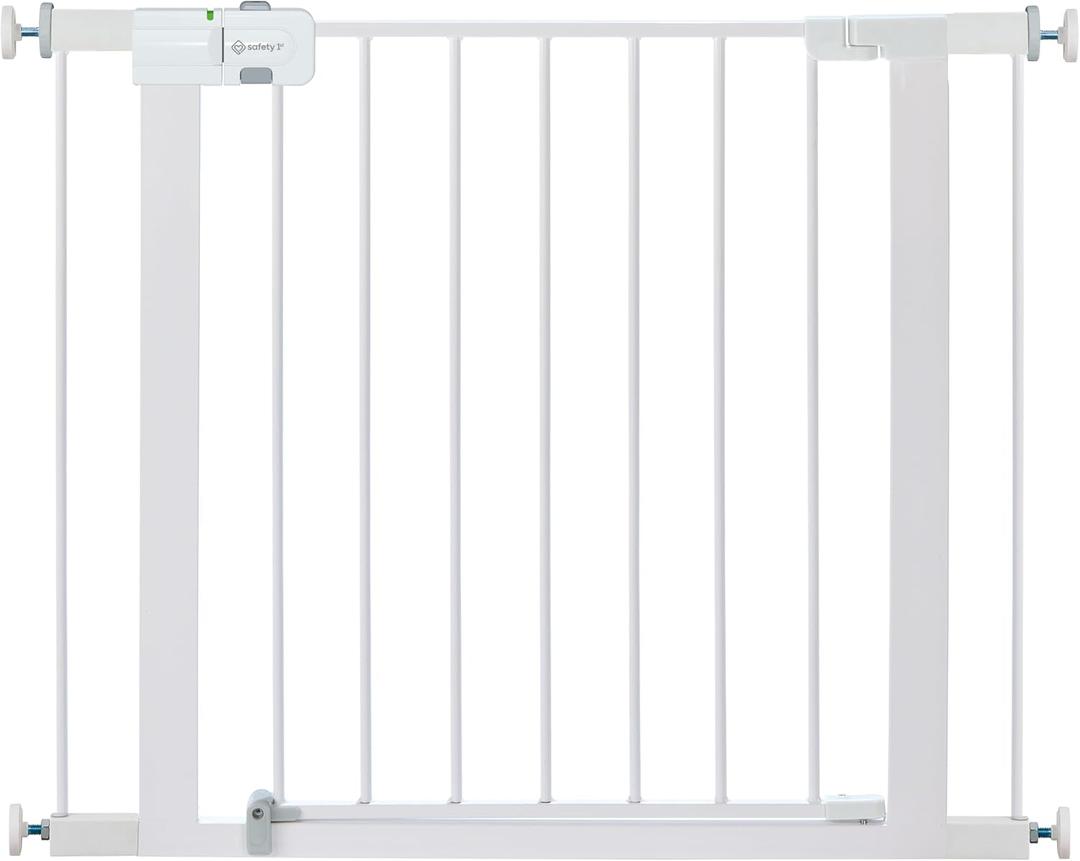 Safety 1st Easy Install Walk Thru Baby Gate for Doorway With Door, Dog Gates, Fits 29"-38", Easy Install 28" Tall, White