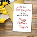 6 x Mother's Day Card for Daughter from Mom Dad, Happy Mothers Day Card for Adopted Daughter Stepdaughter, 1st Mothers Day Card Gifts
