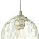 Westinghouse Lighting 6328800 One-Light Indoor Mini Pendant, Brushed Nickel Finish with Clear Hammered Glass