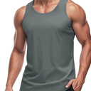 Men's UPF 50+ Tank Top Quick Dry Summer Workout Muscle Sleeveless Shirts for Swim Beach Bodybuilding Large