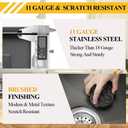 Black Kitchen Sink, Stainless Steel Topmount 25x22x9 Inch Single Bowl Drop In Kitchen Sink Combo- Stainless Grid,Soap Dispenser,Faucet Mat,Drain Strainer Set for Modern Style Kitchen&Bar, 23"W x 18"L x 9"D