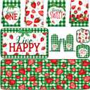 Fourluoo 10 Pcs Strawberry Kitchen Decor Set Dish Towels Rugs Oven Mitts and Pot Holders for Cooking Baking Grilling Women Mom Gift