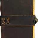 Small Vintage Leather Journal - 4" x 6" book of spell Handmade Leather Bound Vintage notebook- Mini Book of Shadows Journal asethetic Travelers Scrapbook Pocket Sketchbook Leather - Lock Closure - 200 Pages- Rustic Brown Color - christmas gift for Women & Men