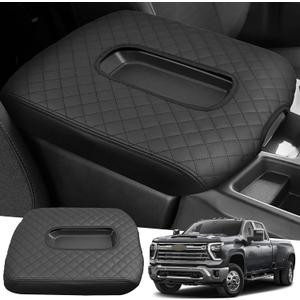 Center Console Armrest Cover Compatible with Chevy Chevrolet Silverado & GMC Sierra 1500 2500 3500 HD 2019 2020 2021 2022 2023 2024 2025 Protector Interior Accessories(for Jump Seat Console)