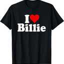 I Love Billie, I Heart Billie T-Shirt
 (Small, Black)