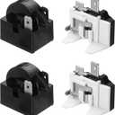 MECCANIXITY 2 Set PTC Refrigerator Starter Relay 15 Ohm 2 Pin and 1/6HP Freezer Overload Protector for Fridge Cooler Compressor