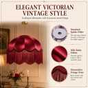 VIHOSE Victorian Scallop Lamp Shade Red 15.75"b × 11"h Fringe Lamp Shade