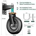 6 Inch Heavy Duty Gate Wheel, 650 lb Capacity, Fits Metal Tube Gates and Wooden Gates, 360 Swivel Spring-Loaded Caster. Gate Wheel for Smooth Operation. Equipped with Installation Tools