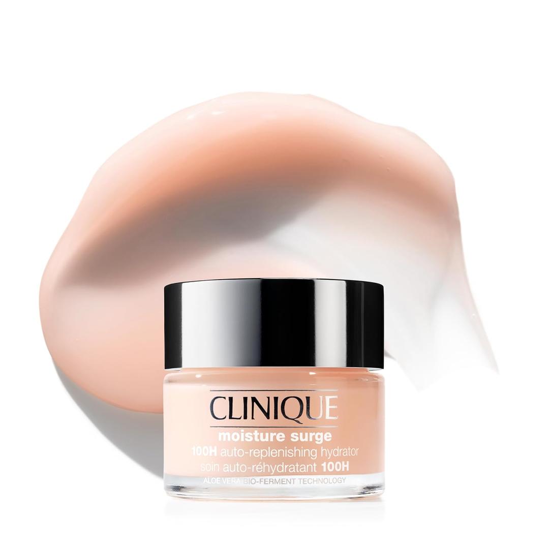 Clinique Moisture Surge 100H Auto-Replenishing Hydrator Oil Free Face Moisturizer | With Hyaluronic Acid, Aloe Bioferment and Vitamins C + E | For All Skin Types | Hydrating + Moisturizing
