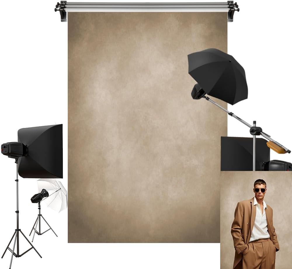Kate 5x7ft/1.5x2.2m Tan Portrait Backdrop Headshot Background Light Brown Texture Fabric Photography Studio Props