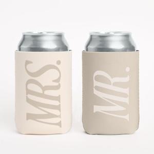 xo, Fetti Mr And Mrs Drink Sleeve Set – 2 pack | Bride Drinkware, Bridal Shower, Bachelorette Gift, Engagement Party, Couple Travel, Husband and Wife