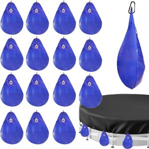 Pool Cover Weights - Tarp Weights for Pools with Hooks, Thick PVC Leakproof Winter Pool Bag for Above Ground Pool Covers, 13.5" (Navy Blue, 16 Pack)