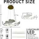 19" Modern LED Gold Chandelier, Modern Lotus Leaf LED Chandelier