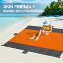 ACH Beach Blanket Waterproof Sandproof Extra Large Beach Mat Oversized 120"108" Portable Lightweight Outdoor Family Mat for Indoor Outside Picnic Camping Hiking Travel (Dark Grey)