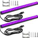 Black Light Bar 10W UV Blacklight Strip for Glow Party: 1ft USB Portable LED Party Supplies for Body Paint Stage Fluorescent Tapestry Poster Halloween Club Bedroom Cabinets Decor Urine Detect 2 Pack