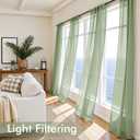 MIULEE Sage Green Sheer Curtains 84 Inches Long, 4 Panels Set, Light Filtering Rod Pocket Voile Drapes Window Treatments, Semi Transparent Airy Fabric for Bedroom and Living Room, 42 x 84 Inches