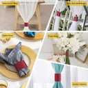 Polymer Material Reusable Napkin Band, Glue-Free Tear-Proof Water Resistant Oil-Proof Napkin Bands Set of 200(Front Burgundy Color and Back White), 6 Adjustable Sizes Napkin Rings