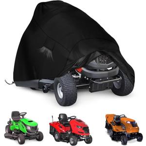 SIRUITON Riding Lawn Mower Cover, Zero Turn Mower Cover for 600D Oxford UV Dust Waterproof Protection, Outdoor Garden Riding Lawn Tractor Cover Fits Up to 54" With Storage Bag