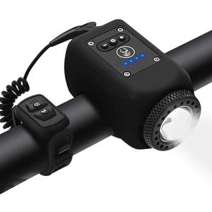 Electric Bike Horn Bike Light 2 in 1; 110 dB Bicycle Horn 5 Sound Modes with Rechargeable Battery Waterproof Bicycle Light with Horn for Kids Boys Adults Mountain Bike