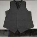 YND Men's Slim Fit 2 Button 3 Piece Suit Set, Solid Blazer Jacket Vest Pants & Tie (Black), S