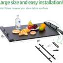 Noodle Board Stove Cover with Extended Handles-Wood Stove Top Covers for Electric Stove Kitchen Sink Cover Serving Tray, Decorative Tray for Kitchen Black (29.92"x22.05"), 29.9"L x 22.1"W