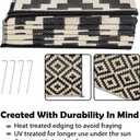 SAND MINE Waterproof Outdoor Rug 9x12 ft, Plastic Reversible Rug, Modern Area Rug, Large Floor Mat for Outdoors, RV, Patio, Backyard, Deck, Picnic, Beach, Camping