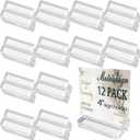 4 inches Acrylic Stand, 12 Pcs Table Number Holder, Clear Acrylic Sign Holder Place Card Holders for Wedding, Business, Conference(Clear- 4"-12pack)