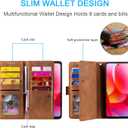 Compatible with Motorola Moto G Power 2022/MotoG Play 2023/G Pure 2021 Wallet Case for Wrist Strap Lanyard Leather Flip Zipper Purse Phone Cover for XT2165DL XT2163DL XT2165-5 XT2271-5 Brown