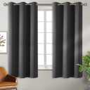 BGment Blackout Curtains for Bedroom - Grommet Thermal Insulated Room Darkening Curtains for Living Room, Set of 2 Panels (38 x 63 Inch, Dark Grey)
