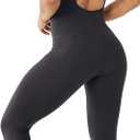 LOVESOFT Women's Sleevesless Bodysuit Dance Unitard, Backless Bodycon Rompers Jumpsuits for Workout Yoga (Black)