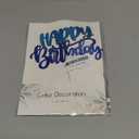 Gyufise 1Pcs Happy Birthday Cake Topper Glitter Cake Pick for Celebrating Happy Birthday Anniversary Theme Party Cake Decorations Supplies Blue