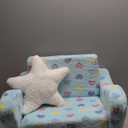 Toddler Couch, 2-in-1 Kids Soft Couch Fold Out with Star Pillow, Foldable Sofa to Lounger, Medium, Colorful Heart (Lake)