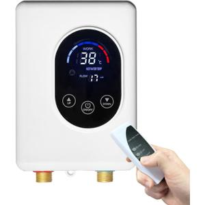 ECOTINYMACH Tankless Water Heater Electric 110V, 5500W Instant Water Heater Under Sink, Conversion Between Fahrenheit and Celsius, Remote Control