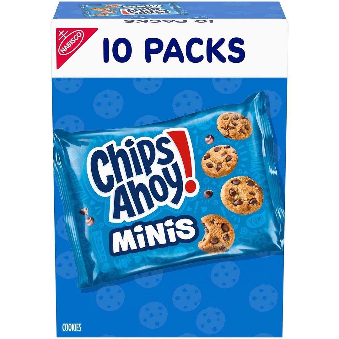 CHIPS AHOY! Mini Original Chocolate Chip Cookies, 10 Snack Packs, Best By: 06/Sept/2026