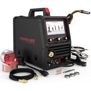 YESWELDER Firstess DP200 Dual Pulse,7-Inch LCD Screen 120/240V Dual Voltage MIG Welder, MIG/Pulsed MIG/Flux Core/Spool Gun MIG/Lift TIG/Stick Multiprocess Welding Machine