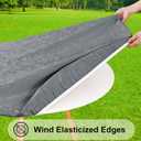 Smiry Round Picnic Tablecloth, Elastic Waterproof Fitted Heavy Duty Vinyl Tablecloths for 36"-44" Tables, Wipeable Washable Table Cover for Kitchen, Dining, Camping, Outdoor, Grey
