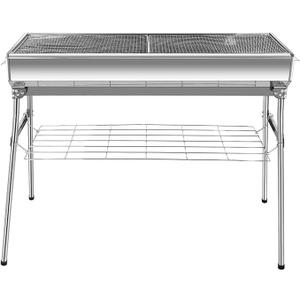 Portable Charcoal Grill: Foldable Charcoal Grill - Outdoor Stainless steel Barbecue Grill, Camping, picnics(larger)