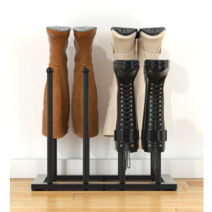 Urban Deco Free Standing Shoe Racks, Boot Organizer for Tall Boots, Black Metal Boot Rack Fit for 4 Pairs, Shoe Organizer for Dorm Room, Entryway (Black-4 pairs)
