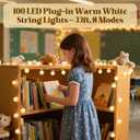 100 LED Hanging String Lights for Classroom 33ft Plug in Fairy Lights with 8 Modes, Warm White String Lights for Classroom Decor, Teacher Supplies, Bulletin Board, Wall Display & School Decorations