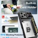 BXYJY for iPhone 17 Pro Max Case Wallet, 2 Privacy Screen Protectors, Card Holder (4-5 Cards), Slide Camera Cover, Military Grade Drop, Heavy Duty Men Women Phone Case for iPhone 17 Pro Max, Black