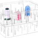 New brothread Pack of 2 Tall and Clear Storage Box/Organizer for 2x30 Home Embroidery&Cotton Thread Spools Compatible with Tall Thread Spools from Isacord/Floriani/Madeira/Glide/RA/Connecting Thread