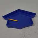 2025 Graduation Plastic Cap for Charcuterie 13'' Fillable Trays with Tassel Disposable Plastic Mache Box Candy Tray Container for College Graduation Party Supplies(Blue Cap, Gold Tassel)