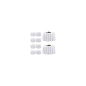 10 Pack White Round Tablecloths, 120 Inch Stain Resistant and Wrinkle Polyester Fabric Washable Table Clothes Cover for Kitchen Dining, Wedding, Reception Banquet, Birthday Party, Buffet Restaurant