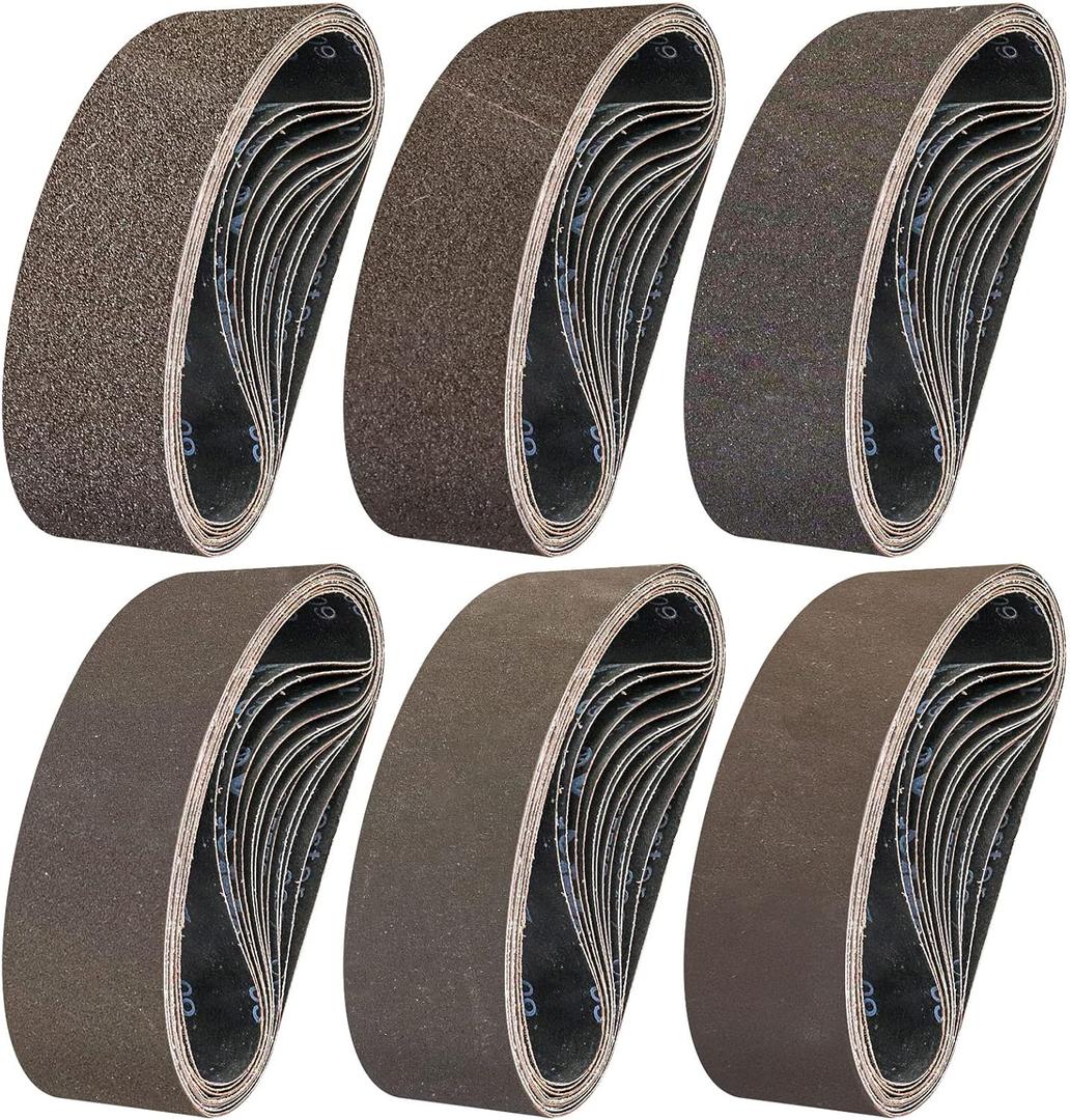 3x21 Belt Sander Sanding Belts, 12PC Silicon Carbide Abrasive Belt Set2 Each of 60/120/240/400/600/800 Grits Assortment for Hop Metal Polishing Dedusting for Belt Sander 3x21 Belt Sander Sanding Belts, 12PC Silicon Carbide Abrasive Belt Set2 Each of 60/120/240/400/600/800 Grits Assortment for Hop Metal Polishing Dedusting for Belt Sander