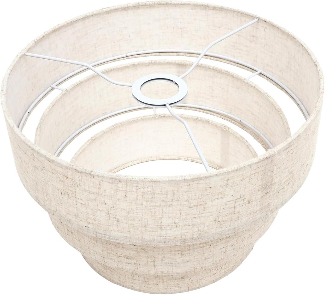 Mikikit Lampshade Pendant Light Shade Cover Large Drum Lampshade for Floor Lamps