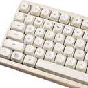 MOA Profile Cute Dog Keycaps, 124 Keys PBT Keycaps Set, Minimalist White Keyboard Caps, Custom Dye Sublimation Key Caps for 61/64/68/84/87/100/104/108 Cherry MX Mechanical Keyboards